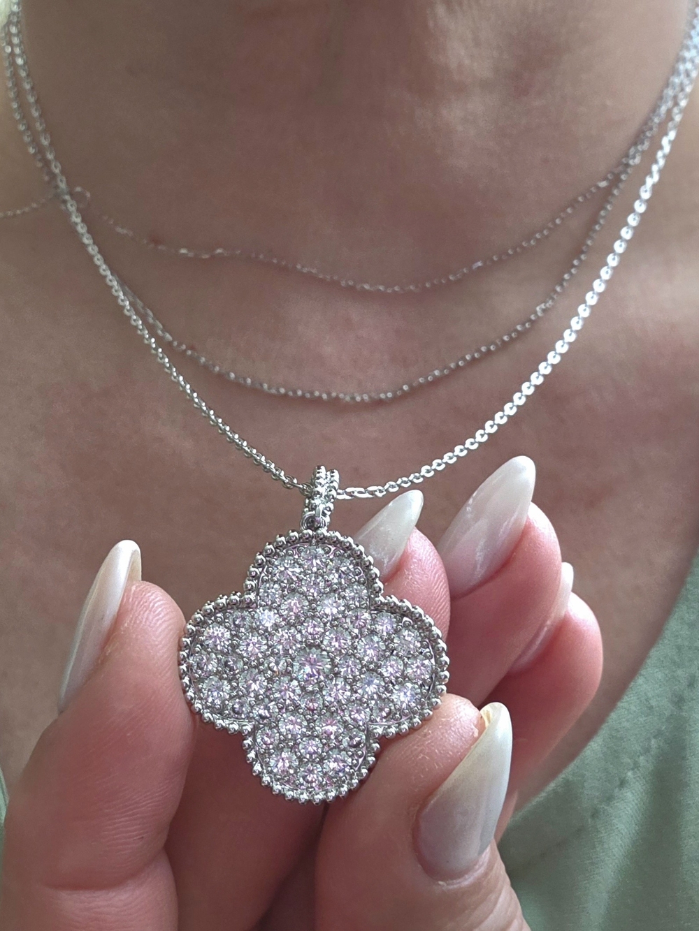 Fashion Designer Vintage Clover Necklace Sterling Silver Gold-Plated Jewelry - Picture 11 of 14